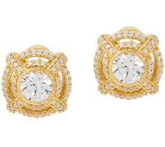 Judith Ripka 14k Clad 2 80 Cttw Diamonique Earrings J323396 Qvc Com Judith Ripka Earrings Earrings Judith Ripka