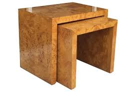 Burl Wood Finish Nesting Tables S 2 Nesting Tables Burled Wood Table