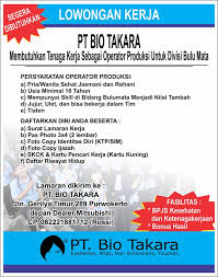 Loker pabrik 2020, loker pabrik cikarang, loker pabrik karawang, loker pabrik purwakarta, loker pabrik tangerang, loker pabrik bogor. Pt Bio Takara Home Facebook