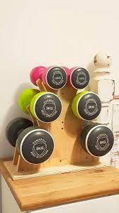 Pour water into a three little water bottle container until your preference level. Diy Dumbbell Rack Wooden Tree The Carpenter S Daughter