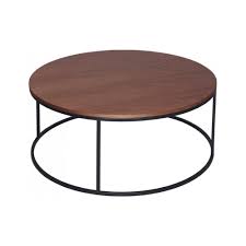 Vasagle coffee table, round cocktail table with shelf, tea table, easy assembly, metal, industrial design, rustic brown by songmics lct80bx. Buy Walnut And Black Metal Circular Coffee Table From Fusion Living
