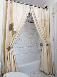 Gxqq pink flower bathroom shower curtain, elegant peach floral watercolor modern pattern volens white ruffle shower curtain farmhouse fabric cloth shower curtains for bathroom, 72x72. Marble Shower With Elegant Shower Curtains Hgtv