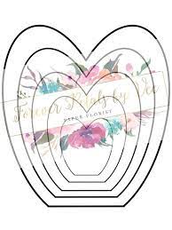 Pdf Png Hearts Template Updated Digital Paper Flower Template Flower Template Paper Flowers