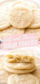 These Chewy Sugar Cookies Are A Classic Sugar Cookie Recipe And Come Together So Easily This Cookie Recipes Chewy Chewy Sugar Cookies Best Sugar Cookie Recipe