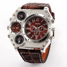 Barato Reloj Oulm 1349 Reloj Hombre Doble Movimiento Deportivo Militar Con Brujula Termometro Decoracion Reloj M Military Watches Watches For Men Compass Watch