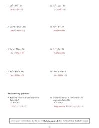 Learn about factoring expressions with free interactive flashcards. Factoring Equations Worksheet With Answers Tessshebaylo