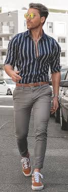 20 Stylish Striped Outfit Ideas For Men Who Love Stripes Outfits With Striped Shirts Striped Shirt Men Mens Casual Work Clothes