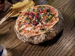 Japan centre offers the largest selection of authentic japanese food, drink and lifestyle products in bring together favourite japanese and italian street foods with this delicious okonomiyaki pizza recipe. Cold Japanese Pizza Picture Of The Drunken Botanist Gurugram Gurgaon Tripadvisor