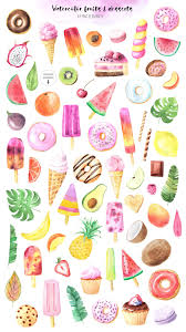 Watercolor Fruits Desserts Vol 2 Watercolor Fruit Fruit Clipart Clip Art