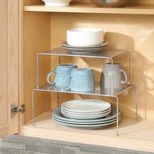 Interdesign Expandable Stackable Storage Shelves Silver In 2020 Kitchen Cabinet Storage Small Kitchen Storage Diy Kitchen Storage