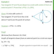 Check spelling or type a new query. Example 2 Two Tangents Tp And Tq Are Drawn From Point T