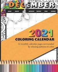 I hope you and your kiddos have just as much fun coloring them! Amazon Com 2021 Coloring Calendar 12 Monthly Calendar Pages Surrounded By Relaxing Patterns To Color 8 X10 Kid And Adult Coloring Book 9798665592237 Phillip Tia J Books