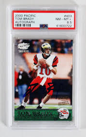 A few days earlier a psa 9 of the card sold for $35,409 after 92 bids were placed by fans eager for this tom brady memorabilia. 2000 Pacific Tom Brady Rookie Card Signed Rc Auto 200 Graded Psa 8 5 Memorabilia Expert