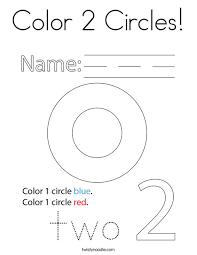 Editable file with adobe illustrator Color 2 Circles Coloring Page Twisty Noodle