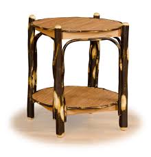 Rustic Hickory Oak 2 Tier Round End Table Barn Furniture Table Furniture