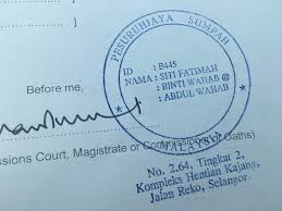 Bolehkah orang gila mengangkat sumpah? Contoh Pengesahan Pesuruhjaya Sumpah Untuk Visa Umrah Denaihati