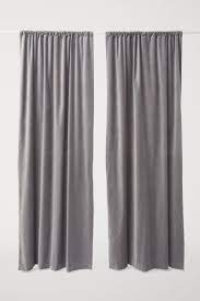 The curtains keep the light out and provide for optimal insulation. 2 Pack Velvet Curtain Panels Light Gray Home All H M Us Panel Curtains Curtains Curtains Velour