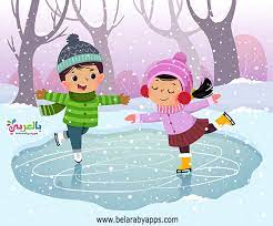 رسومات اطفال ملونة عن فصل الشتاء صور كرتون عن الشتاء للاطفال بالعربي نتعلم in 2021 art drawings for kids kids ice skates cartoon kids