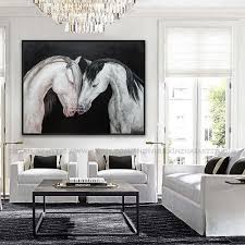 Black And White Horse Canvas Wall Art Extra Large Wall Art Painting Abstract Horse Painting Black Etsy Horse Painting Abstract Horse Painting Large Wall Art