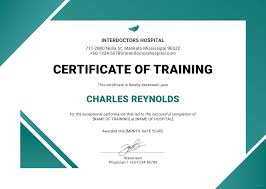 Hospital Training Certificate Template Free Pdf Word Doc Psd Apple Mac Pages Google Docs Illustrator Publisher Outlook Training Certificate Certificate Templates Certificate Of Completion Template