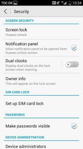 Approval of the application and unlocking. Secure Phone Huawei Ascend Y550 Android 4 4 Device Guides