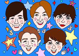 嵐を描いてみた アイドルって何なのさ なかよしmarket なかマケ 嵐 似顔絵 イラスト なかよし