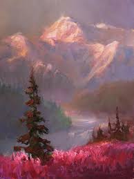 Denali Summer Mt Mckinley Alaska Print By Karen Whitworth Alaska Art Alaska Painting Mountain Landscape Painting