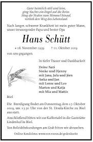 So gelingt dein tabellarischer lebenslauf für deine bewerbung zur ausbildung: Hans Schutt 28 November 1939 11 Oktober 2019 Bestattungsinstitut Von Ronn Sohn