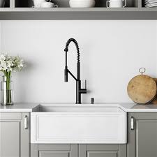 Tshh commercial kitchen faucet with 3 function sprayhead single handle pull down kitchen sink faucet,white,fc1002a. Vigo White Kitchen Sink With Matte Black Faucet Single Bowl 36 In Vg15852 Rona