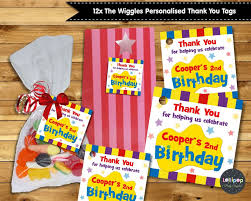 1st Birthday Thank You Gift Ideas 12x The Wiggles Thank You Favour Gift Tags Labels Lolly Bag Birthday Party Suppl Personaliseditem Wiggles Birthday Boys 1st Birthday Party Ideas The Wiggles