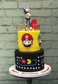 Peach's birthday cake is princess peach's board in mario party. Super Mario Sonic Pac Man Cake And Sonic Maria S Cakes And Cookies Ny Facebook