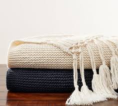 Pottery barn cable knit cranberry throw fringed size 80x 46. Tassel Knit Throw Blanket Pottery Barn