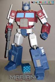 Transformers G1 Optimus Prime Papercraft Paperkraft Net Free Papercraft Paper Model Papertoy Optimus Prime Transformers Paper Crafts