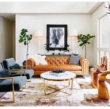 Tan Leather Benches Living Room Leather Velvet Living Room Glam Living Room