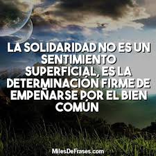 La Solidaridad No Es Un Sentimiento Superficial Es La Determinacion Firme De Empenarse Por El Bien Comun Imagenes Con Frases Para Facebook Frases Komander
