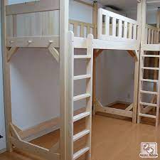 ひのきロフトベッド３台を 一部屋に 1402081 ヒノキ ワークスの オーダーメイド ベッド集 ロフトベッド 子供部屋 ベッド diy ロフト