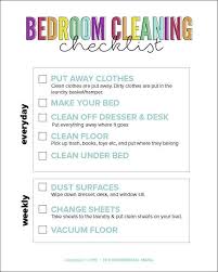 This quick clean room design checklist is part of a number of free suggestions, tools or tips put together by our (frustrated) staff to try this includes: Free Printable Bedroom Cleaning Checklist For Kids Bedroom Cleaning Checklist Clean Bedroom Cleaning Checklist