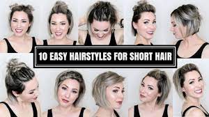 10 Easy Hairstyles For Short Hair Chloe Brown Youtube Short Hair Styles Easy Short Hair Tutorial Really Short Hair