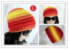 Loom Knitting Patterns Ombre Hat Beanie Pattern For Extra Large Round Looms Men Women Loom Knitting Patterns Hat Loom Knit Hat Loom Knitting Patterns