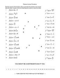 Inverse Function Activity Inverse Functions Functions Activity Linear Function