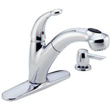 Maybe you would like to learn more about one of these? Delta Cicero Single Handle Pull Out Sprayer Kitchen Faucet With Soap Dispenser In Chrome 468 Sd Dst The Home Depot