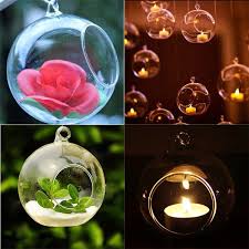 Get it as soon as wed, apr 14. 6 Pcs 10cm Clear Hanging Glass Candle Holder Ball Baubles Round Sphere Tealight Candle Holders Home Decor Christmas Party Supplies Wish