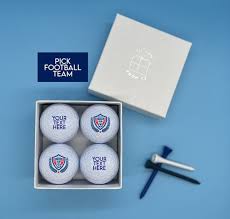 4 X Personalised Golf Balls in Gift Box Football Team