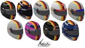 Red is passé, green the colour of hope for a successful future. Sebastian Vettel Transfer Helmet Pack Racedepartment