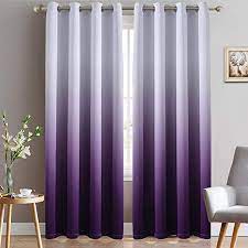 Amazon Com Yakamok Light Blocking Gradient Color Panels Purple Ombre Blackout Curtains Room Darkening Th Living Room Drapes Purple Curtains Purple Living Room