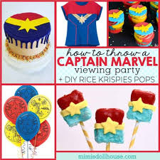 The brief was for a captain america themed cake but i thought, with my present minion obsession, that the minion captain america design was something just a little. Marvelous Captain Marvel Party Ideas Mimi S Dollhouse