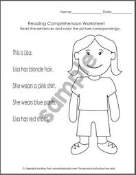 It contains simple sentences and beautiful pictures. Kindergarten Reading Comprehension Worksheets Itsybitsyfun Com