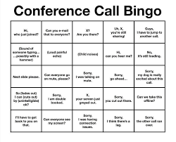 Conference Call Bingo Conference Call Bingo Conference Call Bingo Funny