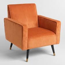 World Market Orange Velvet 70 S Accent Chair Living Room Orange Armchair Comfortable Accent Chairs