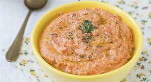 Ktipiti Is A Traditional Greek Dip Made With Red Peppers Feta Cheese Garlic And Olive Oil It Is Perfect For Dipping Feta Dip Stuffed Peppers Greek Cooking